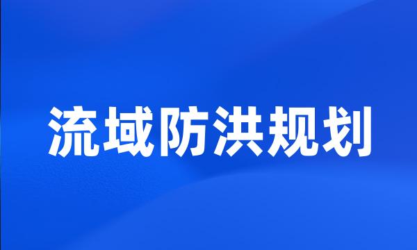 流域防洪规划