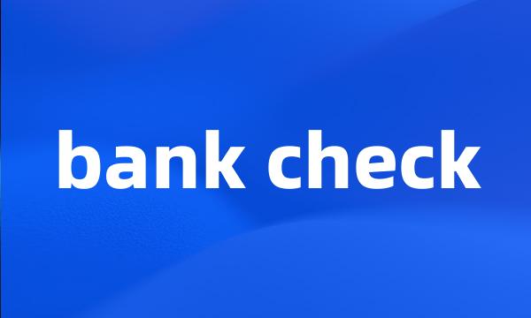 bank check
