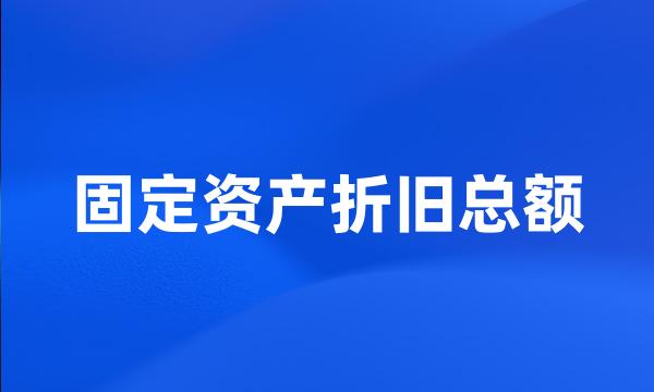 固定资产折旧总额