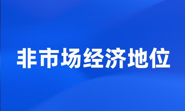 非市场经济地位