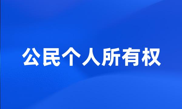 公民个人所有权