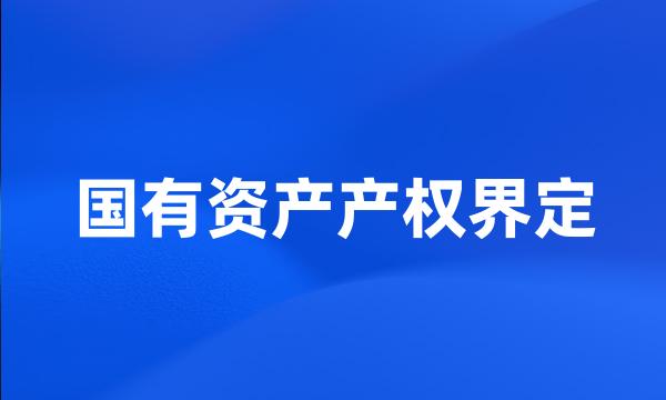 国有资产产权界定