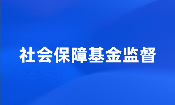 社会保障基金监督