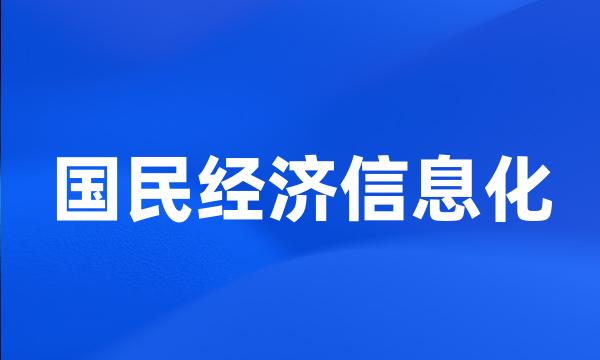 国民经济信息化