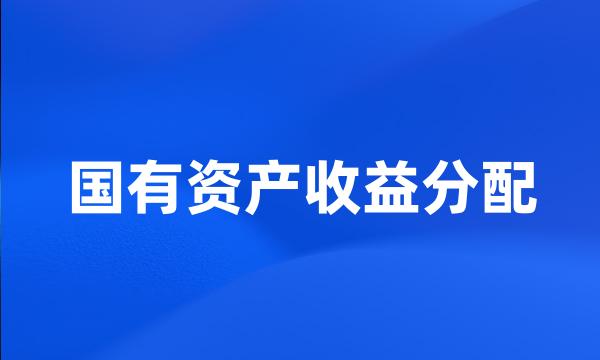 国有资产收益分配