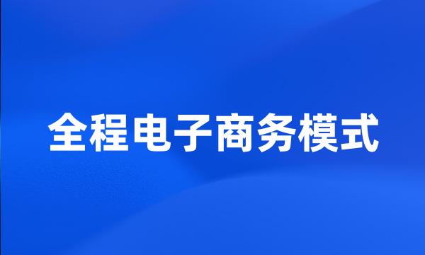 全程电子商务模式