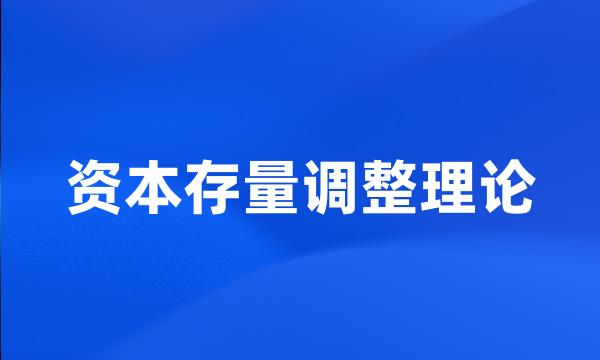 资本存量调整理论