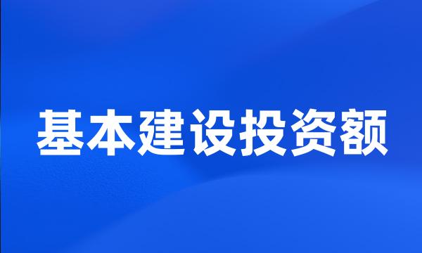 基本建设投资额