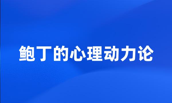 鲍丁的心理动力论