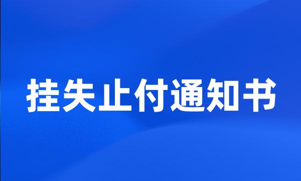 挂失止付通知书