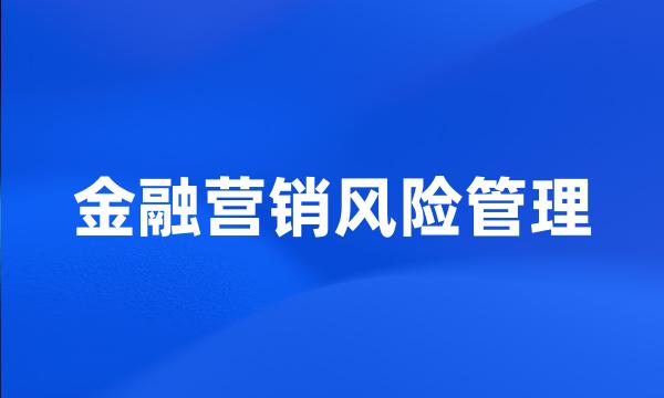 金融营销风险管理