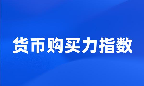 货币购买力指数