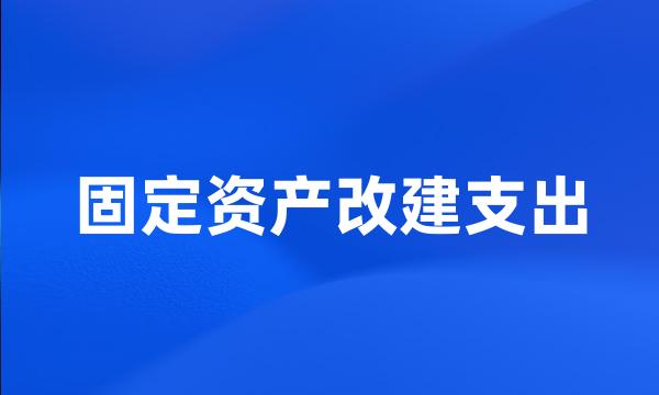 固定资产改建支出