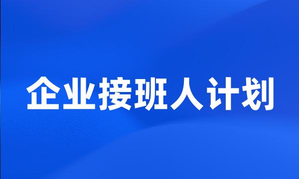 企业接班人计划