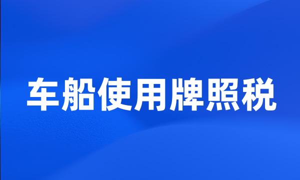 车船使用牌照税