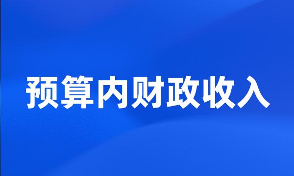 预算内财政收入