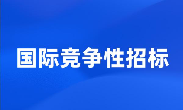 国际竞争性招标