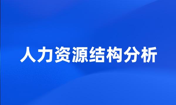 人力资源结构分析