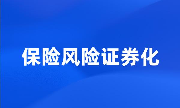 保险风险证券化