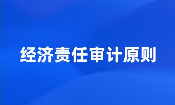 经济责任审计原则