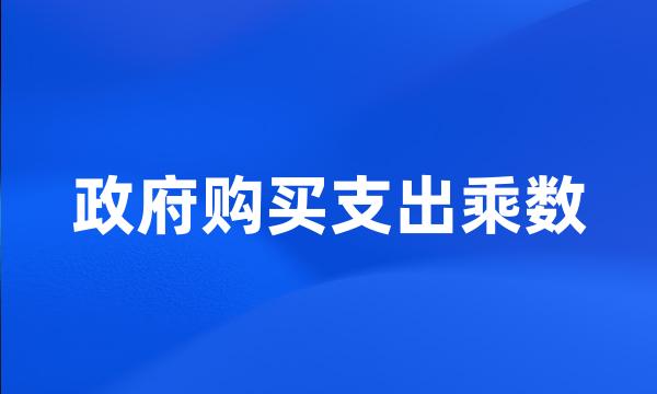 政府购买支出乘数