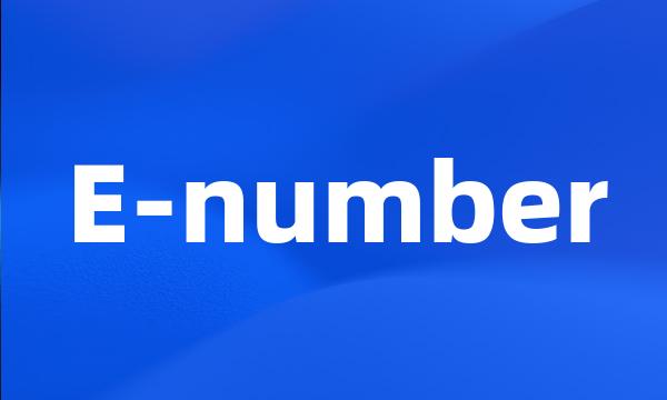 E-number