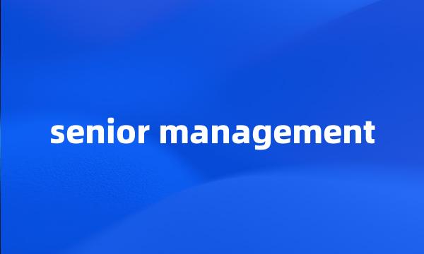 senior management