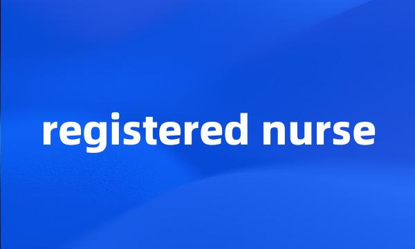 registered nurse