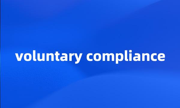 voluntary compliance