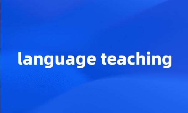 language teaching