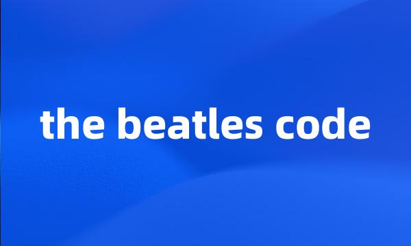 the beatles code