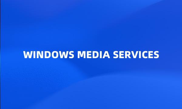 WINDOWS MEDIA SERVICES