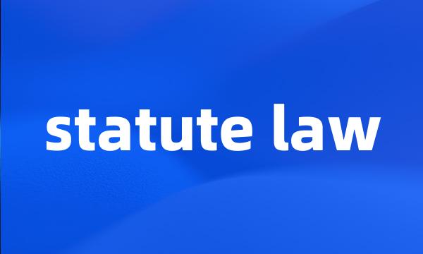 statute law