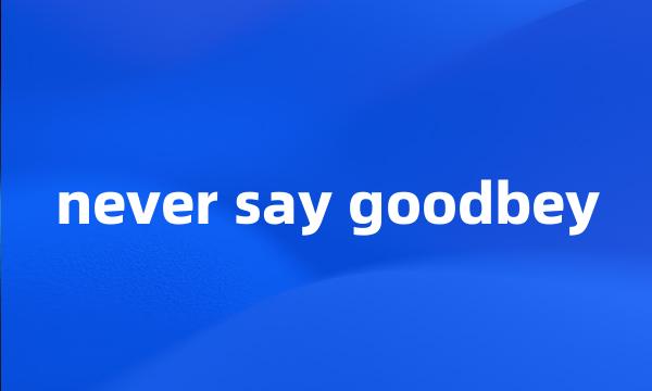 never say goodbey