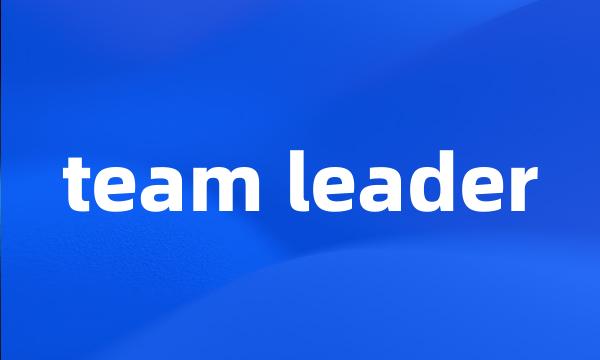 team leader