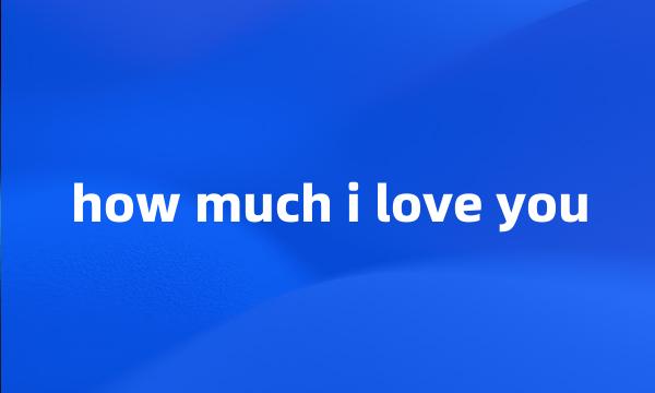 how much i love you