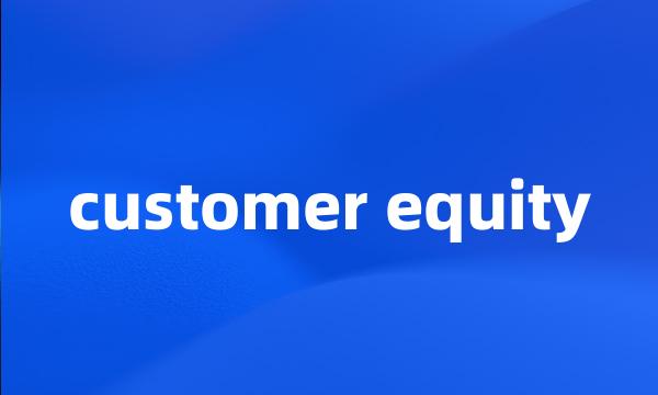 customer equity