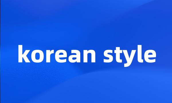 korean style