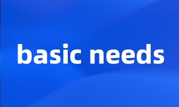 basic needs
