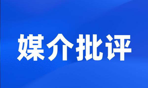 媒介批评