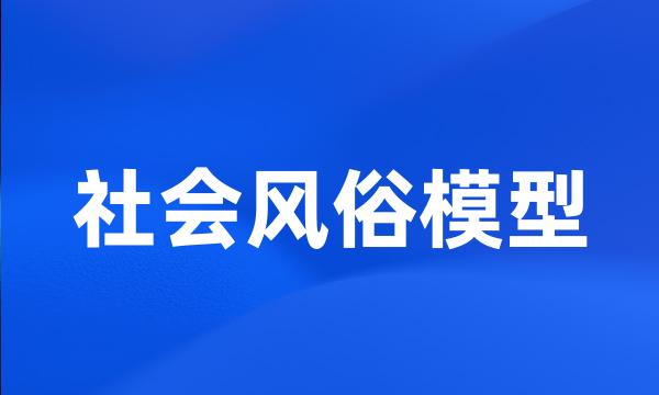 社会风俗模型