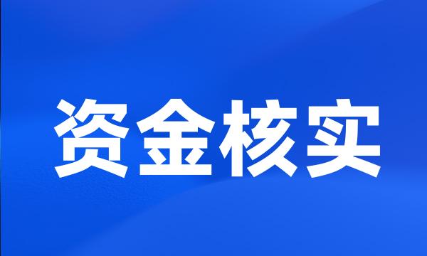 资金核实