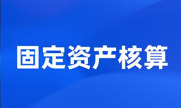 固定资产核算