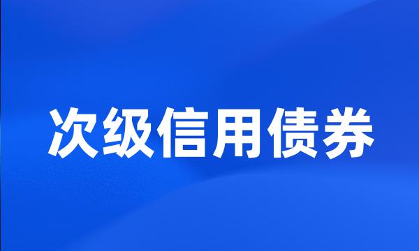 次级信用债券