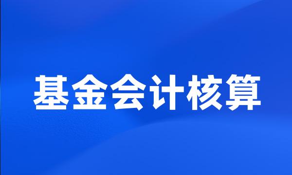 基金会计核算