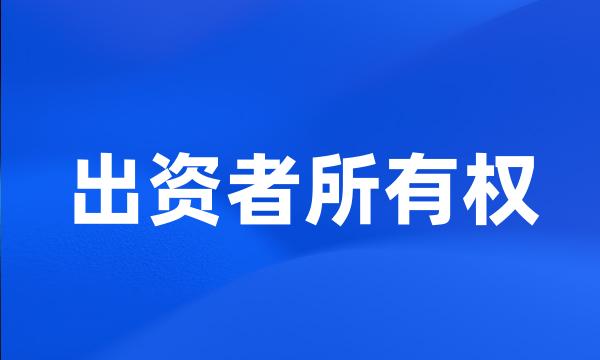 出资者所有权