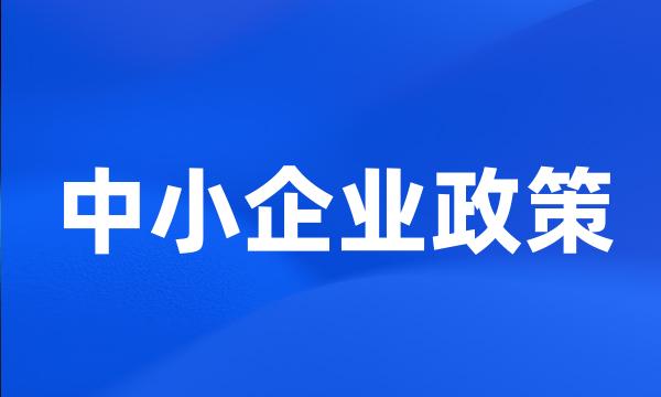 中小企业政策