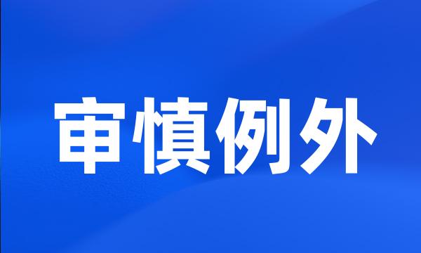 审慎例外