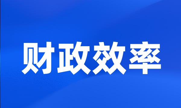 财政效率