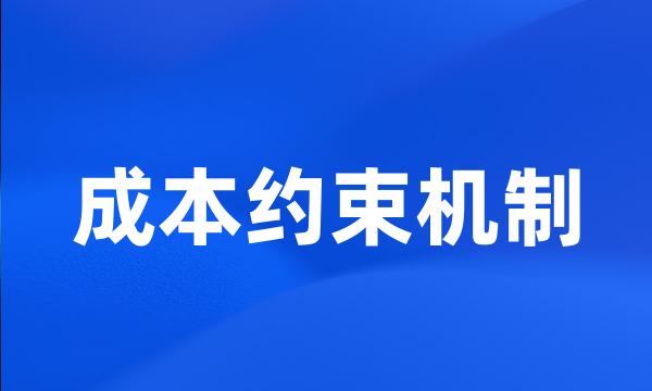 成本约束机制